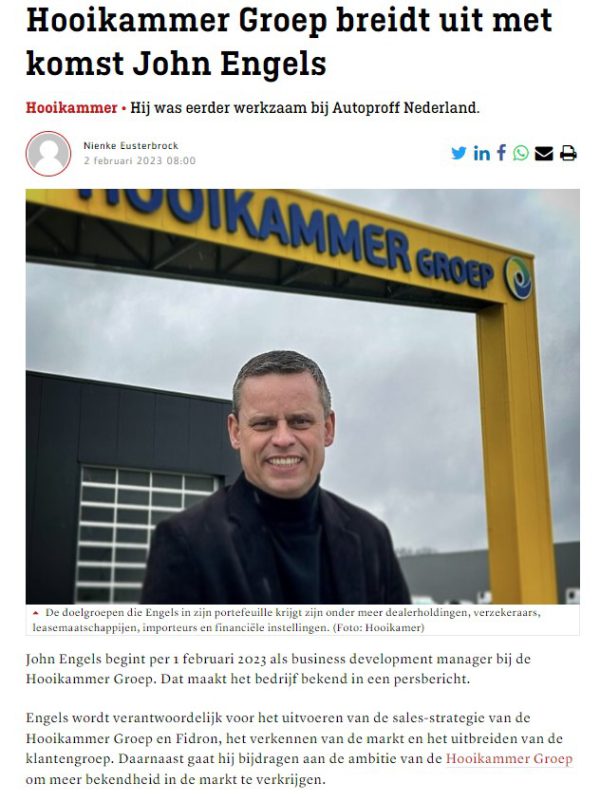 John Engels naar de Hooikammer groep